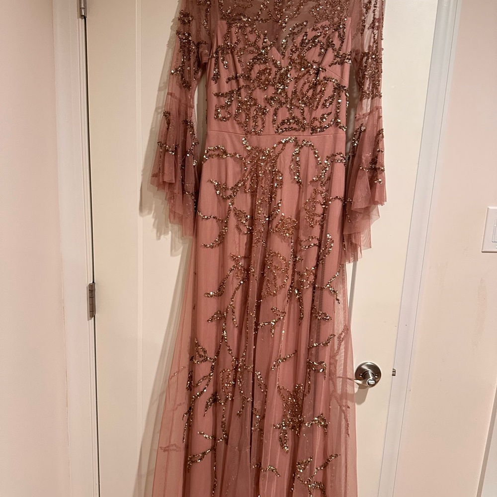 Elegant Pink Beaded Gown